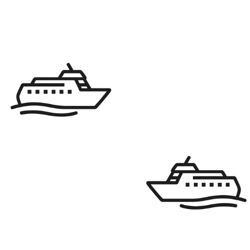 Ilustración de barco de ida y vuelta